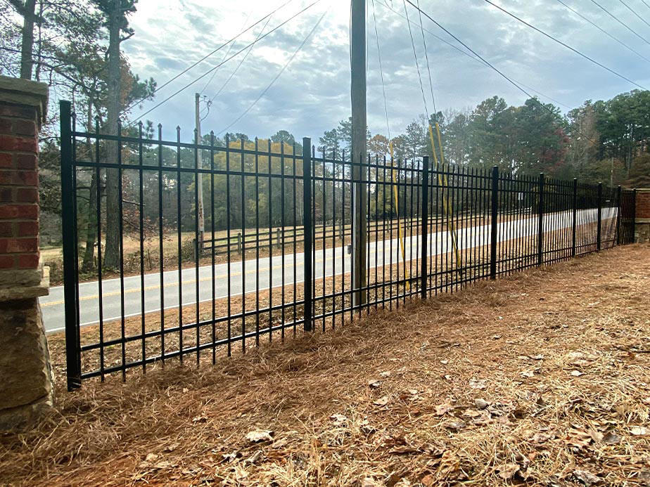Commercial aluminum fence installation