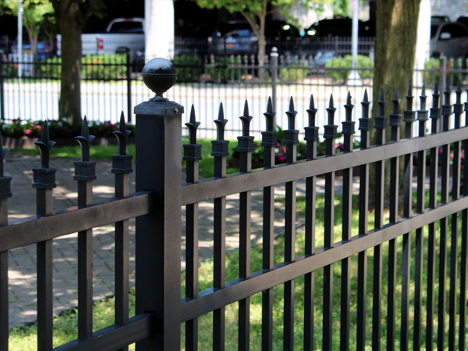 Decorative ornamental steel fence project