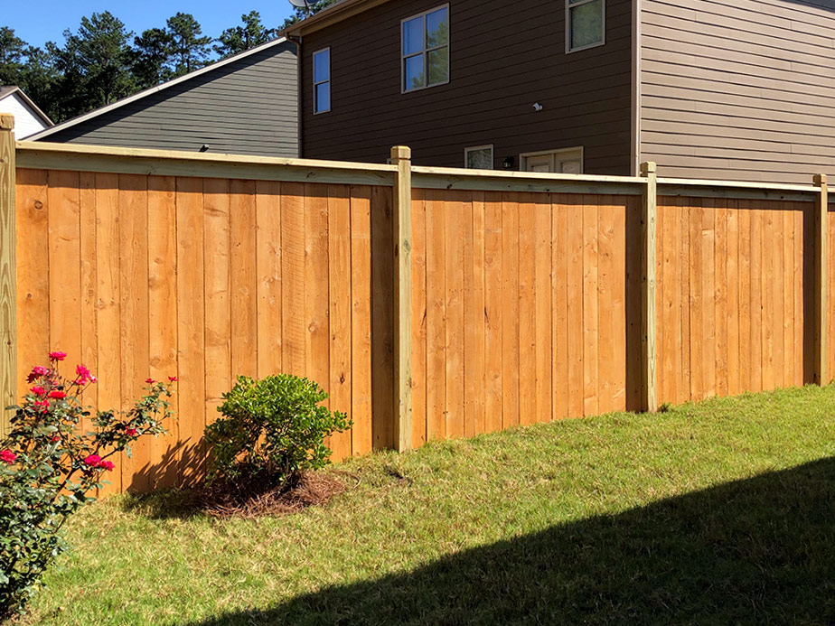 Coweta County GA cap and trim style wood fence