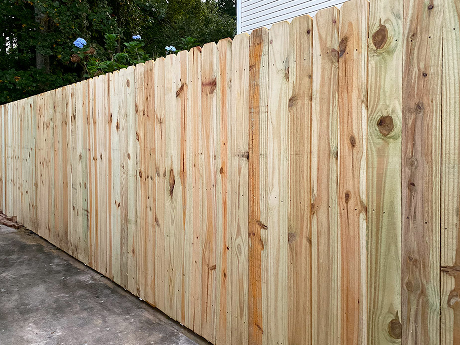 Coweta County GA stockade style wood fence