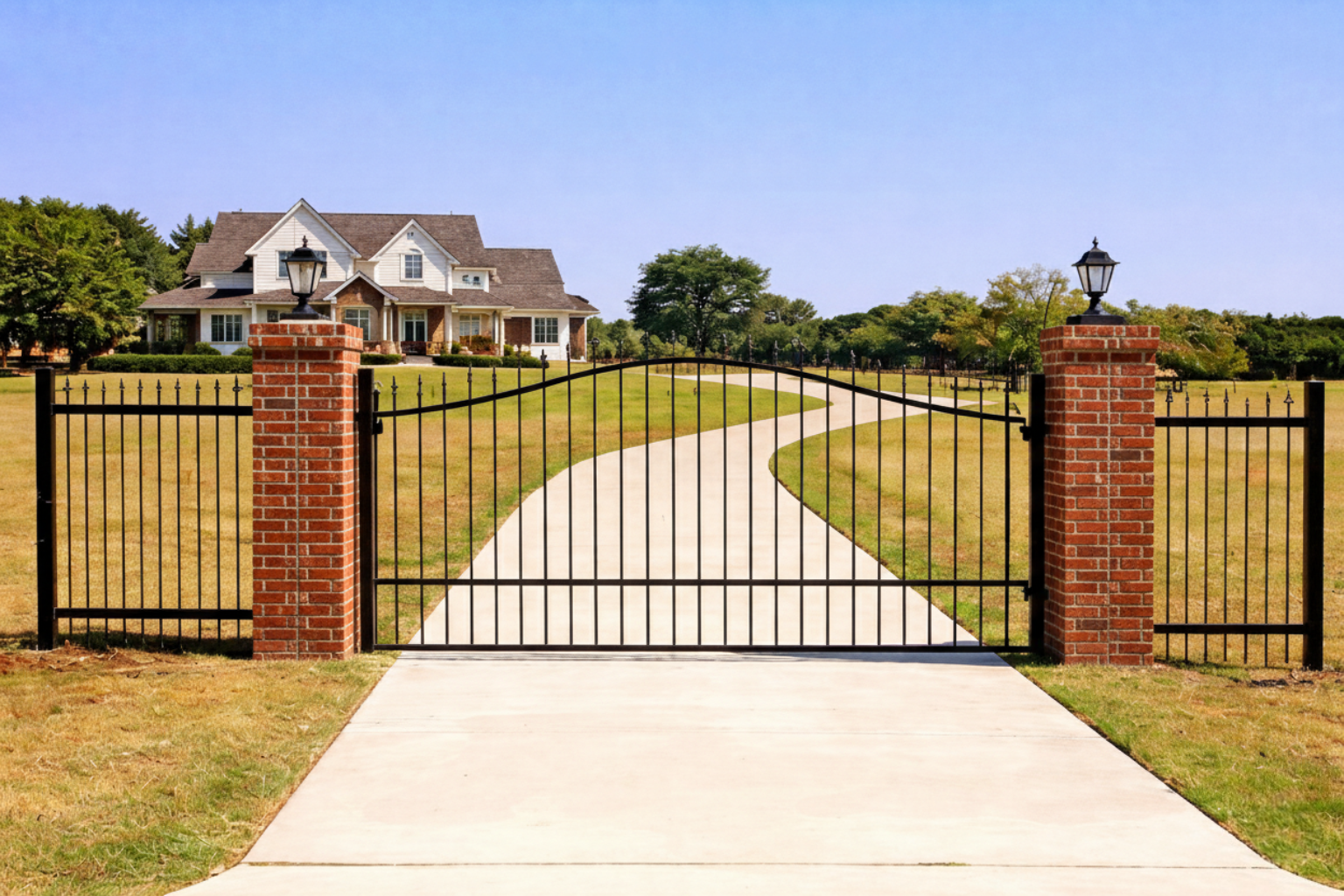 Fence with brick columns in Canton Georgia